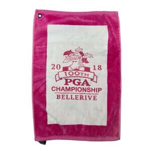 2018‎ PGA 100th Championship Bellerive Caddy Golf Towel 22"x15" Terry Pink Loop